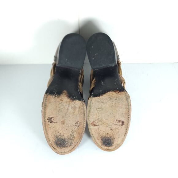 FREEBIRD BY STEVEN Women's Arrow US9 Tan Distressed Leather Strappy Sandals - Picture 11 of 16